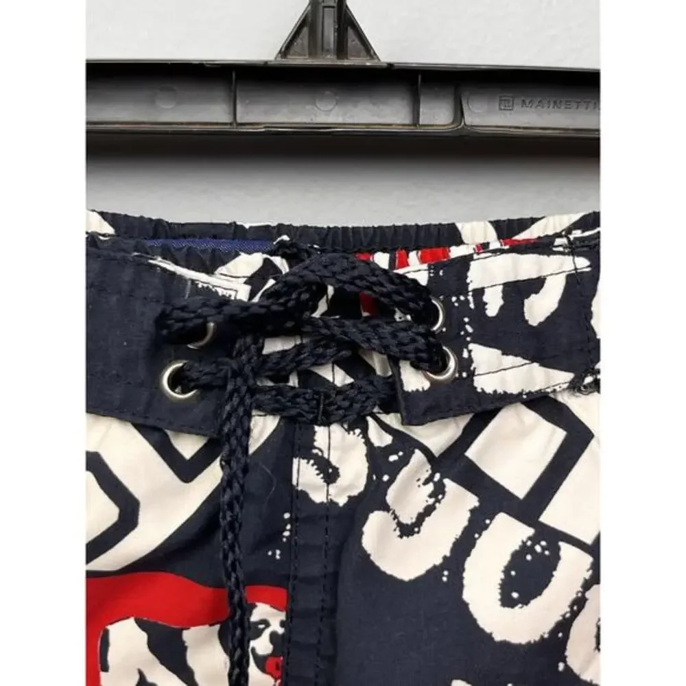 Big‎ Dogs Swim Trunks Mens 2X Mesh Drawstring Pockets All Over Print Pockets